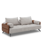 Canapé Mirano Tissu et Cuir Cognac Dossier Avance-Recule